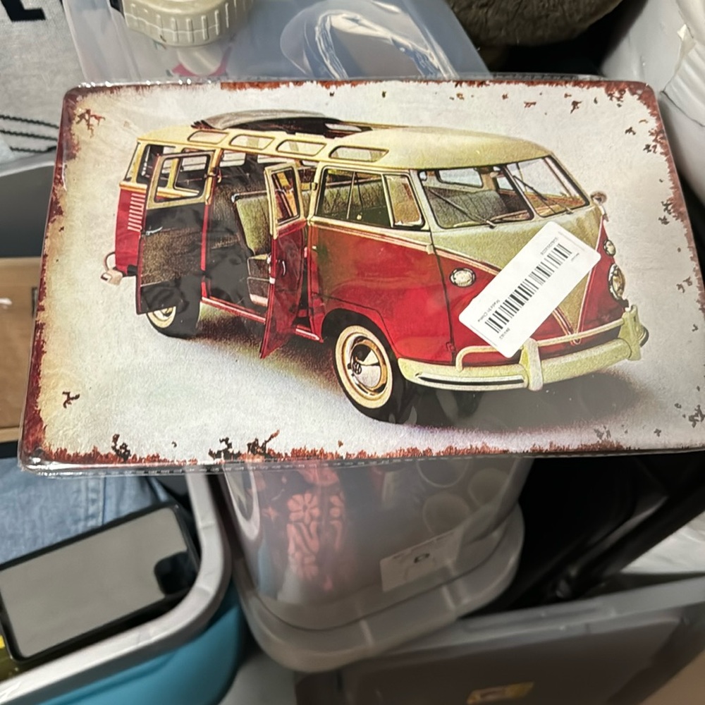 Volkswagen bus metal wall art